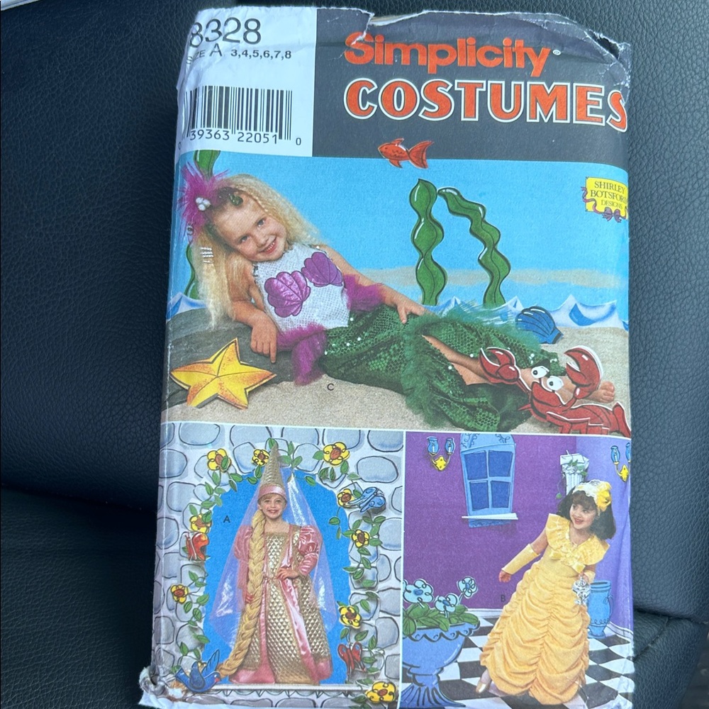 Simplicity Kids Mermaid Costume - Green and Purple patterns